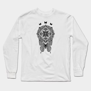 Butterfly and Mandala Long Sleeve T-Shirt